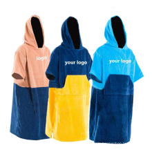 Beach Changing Hooded Towelling Dry Robe Poncho Towel